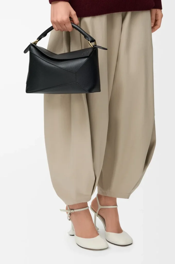 Small Puzzle Edge bag in soft grained calfskin Black Small Puzzle Edge bag in soft grained calfskin Black