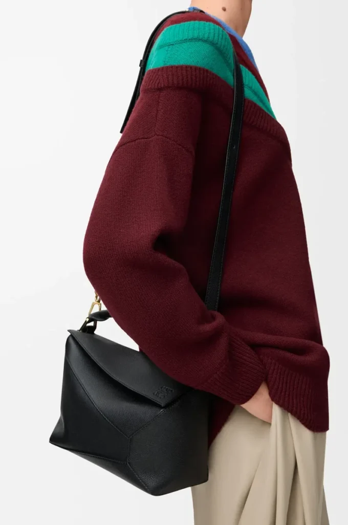Small Puzzle Edge bag in soft grained calfskin Black Small Puzzle Edge bag in soft grained calfskin Black