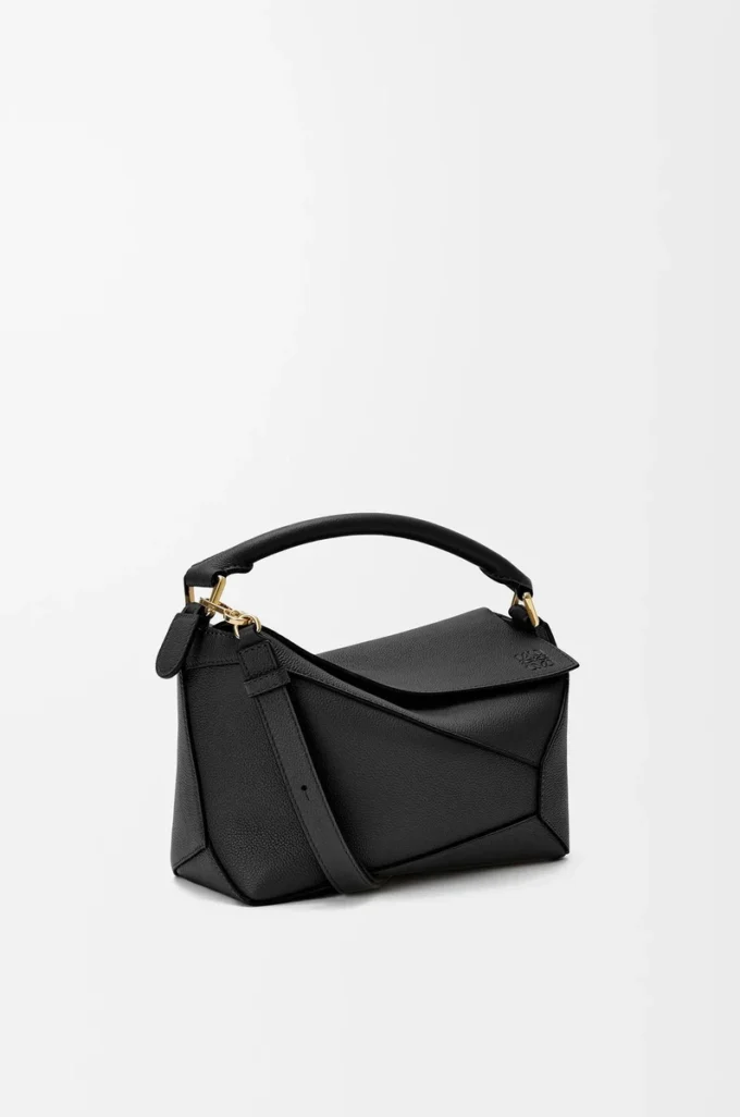 Small Puzzle Edge bag in soft grained calfskin Black Small Puzzle Edge bag in soft grained calfskin Black
