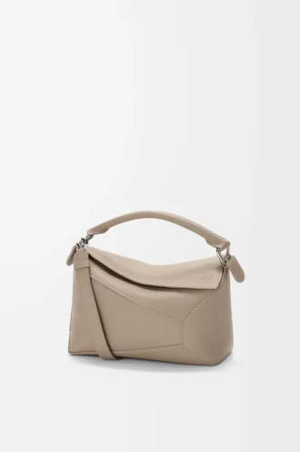Small Puzzle Edge bag in soft grained calfskin Clay