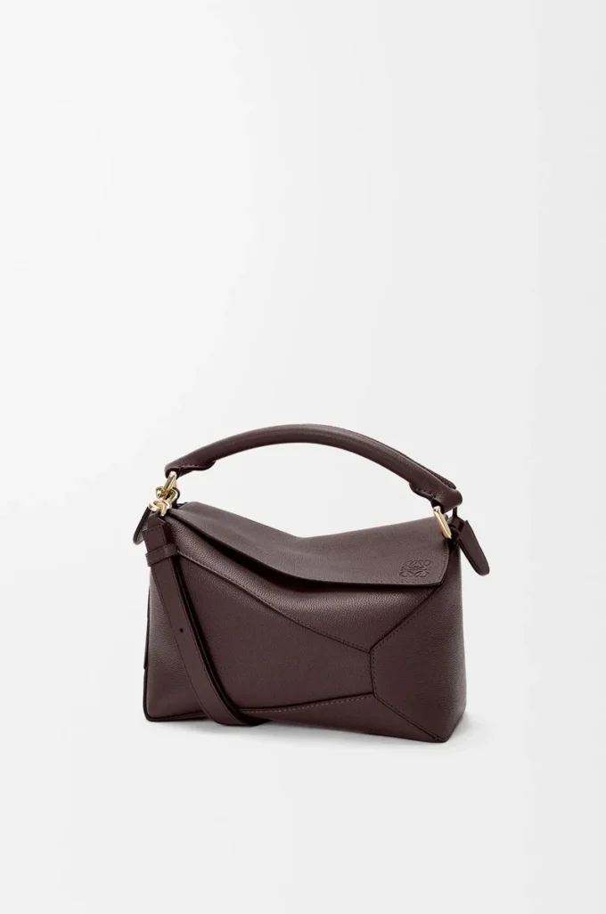 Small Puzzle Edge bag in soft grained calfskin Dark Chestnut Small Puzzle Edge bag in soft grained calfskin Dark Chestnut