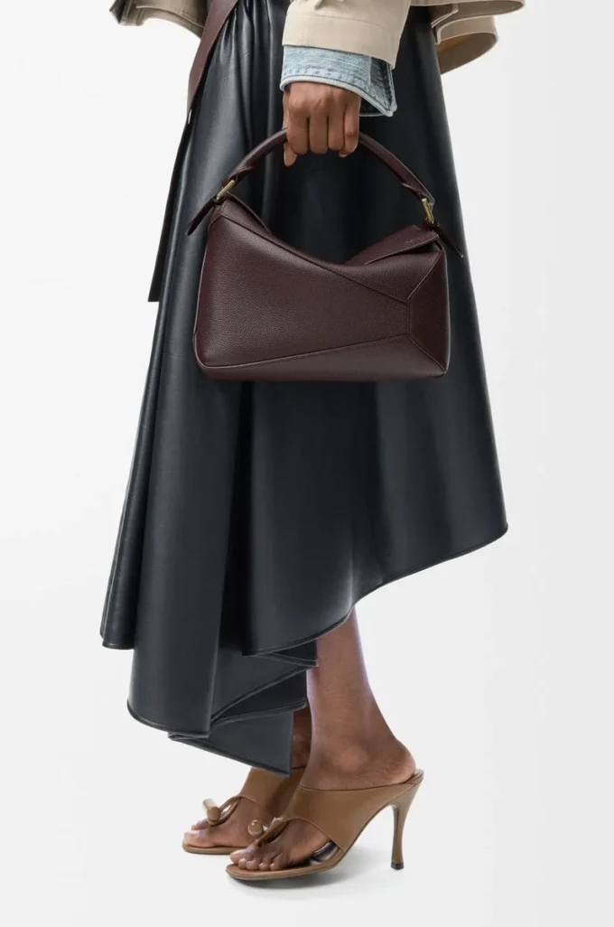 Small Puzzle Edge bag in soft grained calfskin Dark Chestnut Small Puzzle Edge bag in soft grained calfskin Dark Chestnut