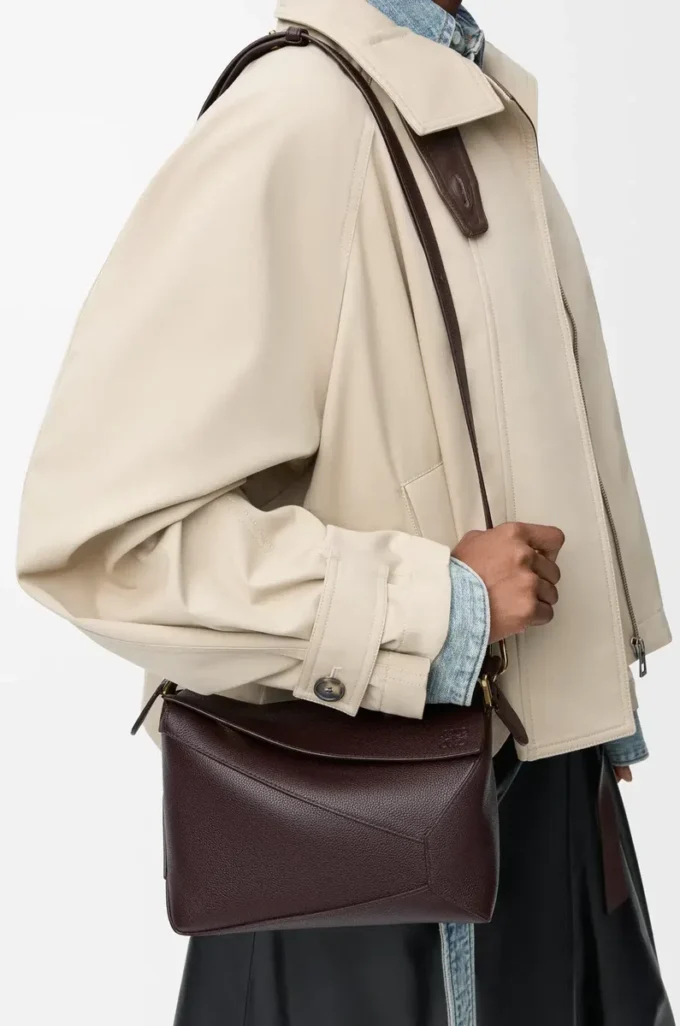 Small Puzzle Edge bag in soft grained calfskin Dark Chestnut Small Puzzle Edge bag in soft grained calfskin Dark Chestnut