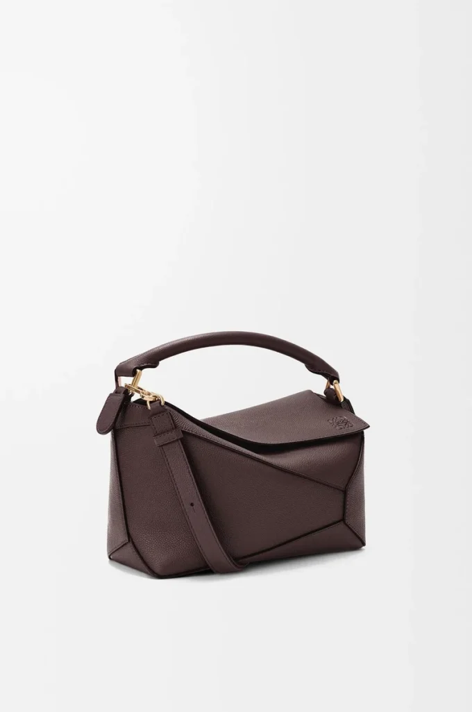 Small Puzzle Edge bag in soft grained calfskin Dark Chestnut Small Puzzle Edge bag in soft grained calfskin Dark Chestnut