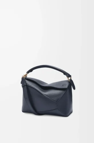 Small Puzzle Edge bag in soft grained calfskin Deep Navy