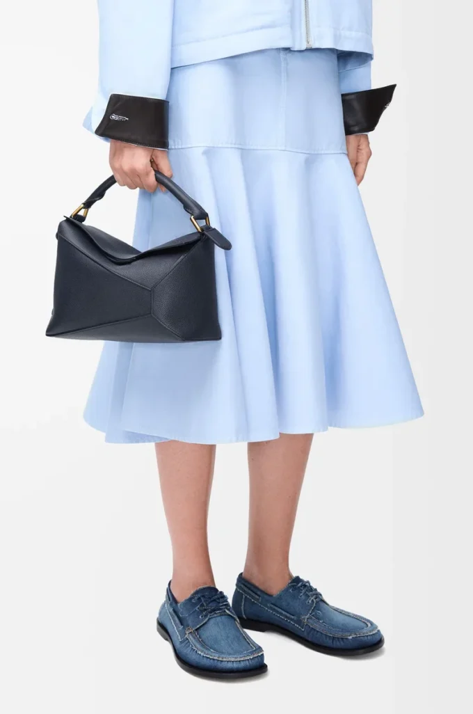 Small Puzzle Edge bag in soft grained calfskin Deep Navy Small Puzzle Edge bag in soft grained calfskin Deep Navy