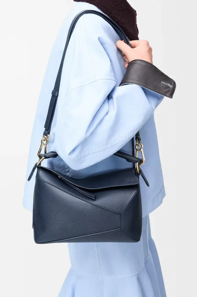 Small Puzzle Edge bag in soft grained calfskin Deep Navy Small Puzzle Edge bag in soft grained calfskin Deep Navy