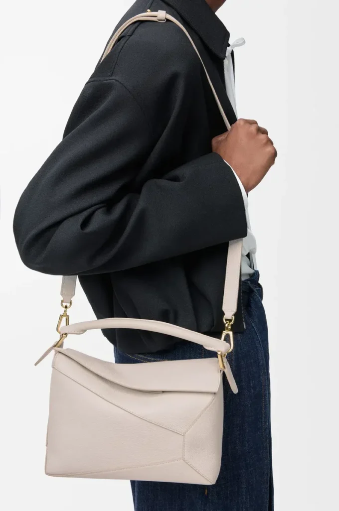 Small Puzzle Edge bag in soft grained calfskin Light Ghost Small Puzzle Edge bag in soft grained calfskin Light Ghost