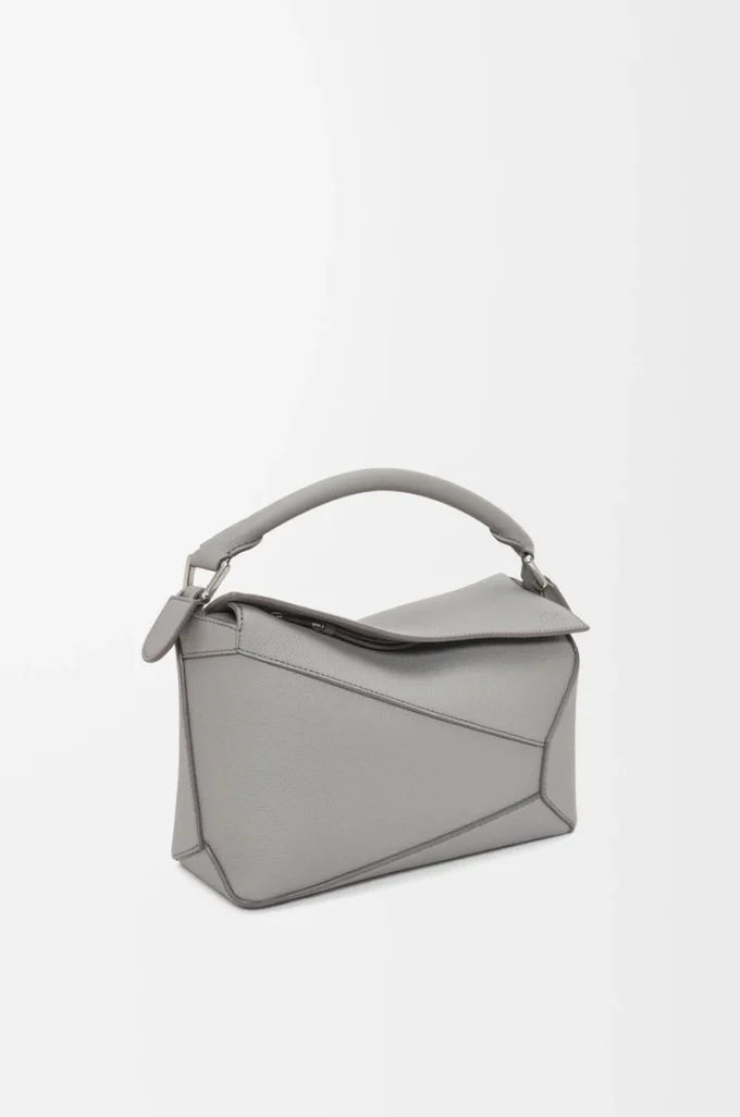 Small Puzzle Edge bag in soft grained calfskin Pearl Grey Small Puzzle Edge bag in soft grained calfskin Pearl Grey