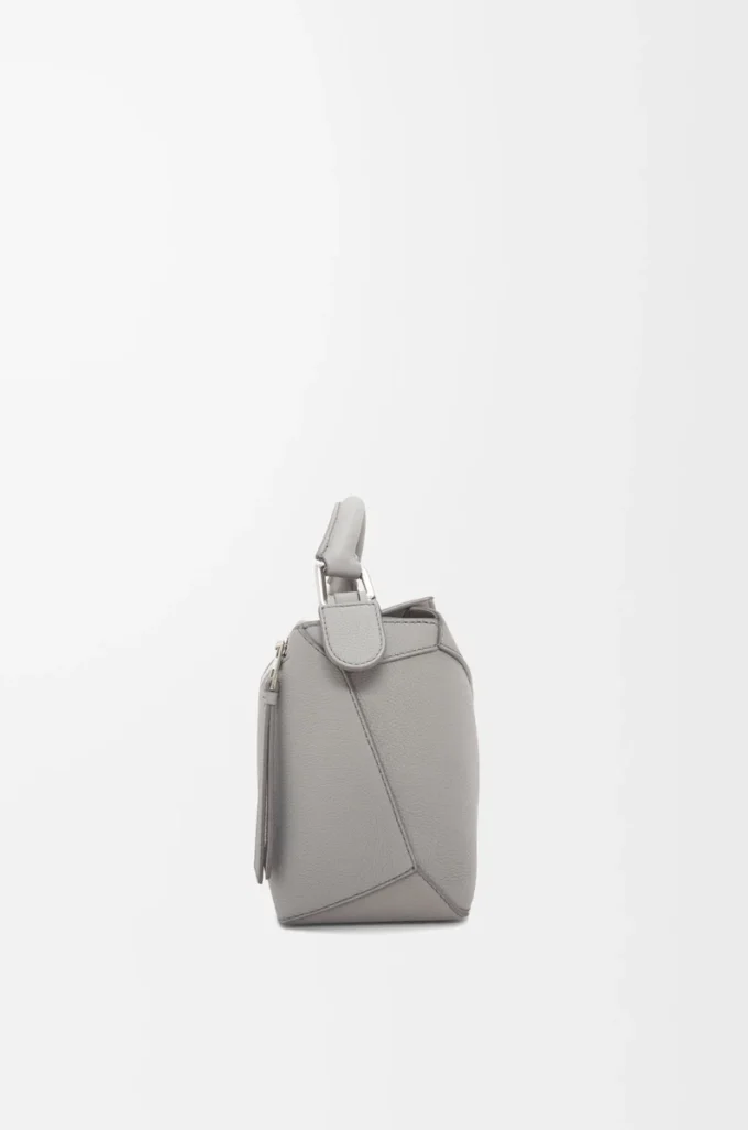 Small Puzzle Edge bag in soft grained calfskin Pearl Grey Small Puzzle Edge bag in soft grained calfskin Pearl Grey