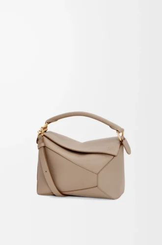 Small Puzzle Edge bag in soft grained calfskin Sand
