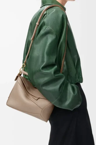Small Puzzle Edge bag in soft grained calfskin Sand