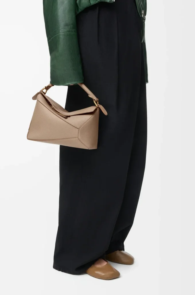 Small Puzzle Edge bag in soft grained calfskin Sand Small Puzzle Edge bag in soft grained calfskin Sand