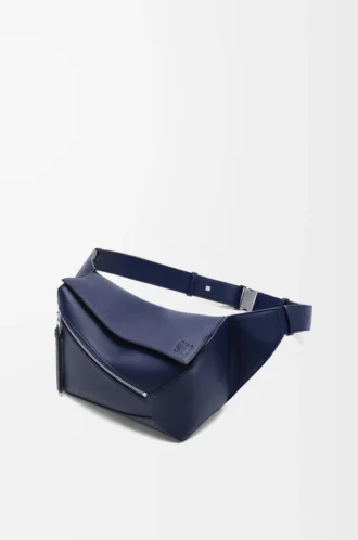 Small Puzzle Edge bumbag in classic calfskin Abyss Blue