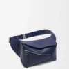 Small Puzzle Edge bumbag in classic calfskin Abyss Blue