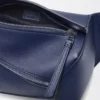 Small Puzzle Edge bumbag in classic calfskin Abyss Blue