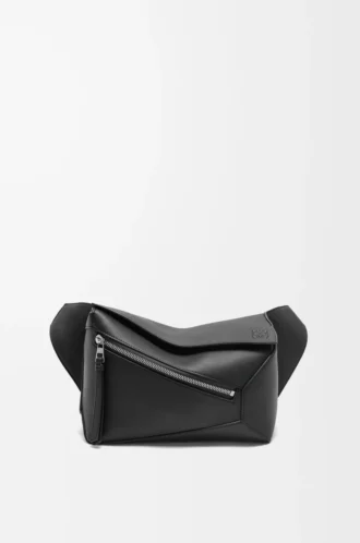Small Puzzle Edge bumbag in classic calfskin Black