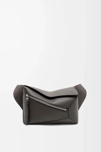 Small Puzzle Edge bumbag in classic calfskin Dark Grey
