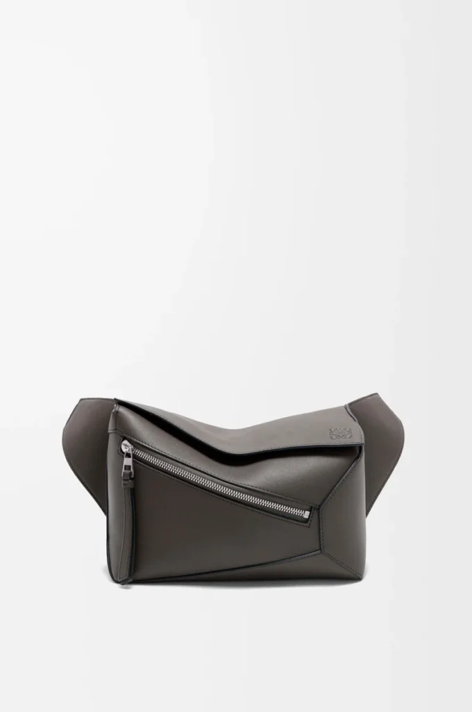 Small Puzzle Edge bumbag in classic calfskin Dark Grey