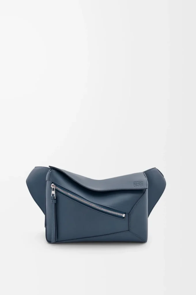 Small Puzzle Edge bumbag in classic calfskin Indigo Dye