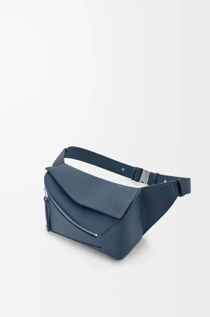 Small Puzzle Edge bumbag in classic calfskin Indigo Dye