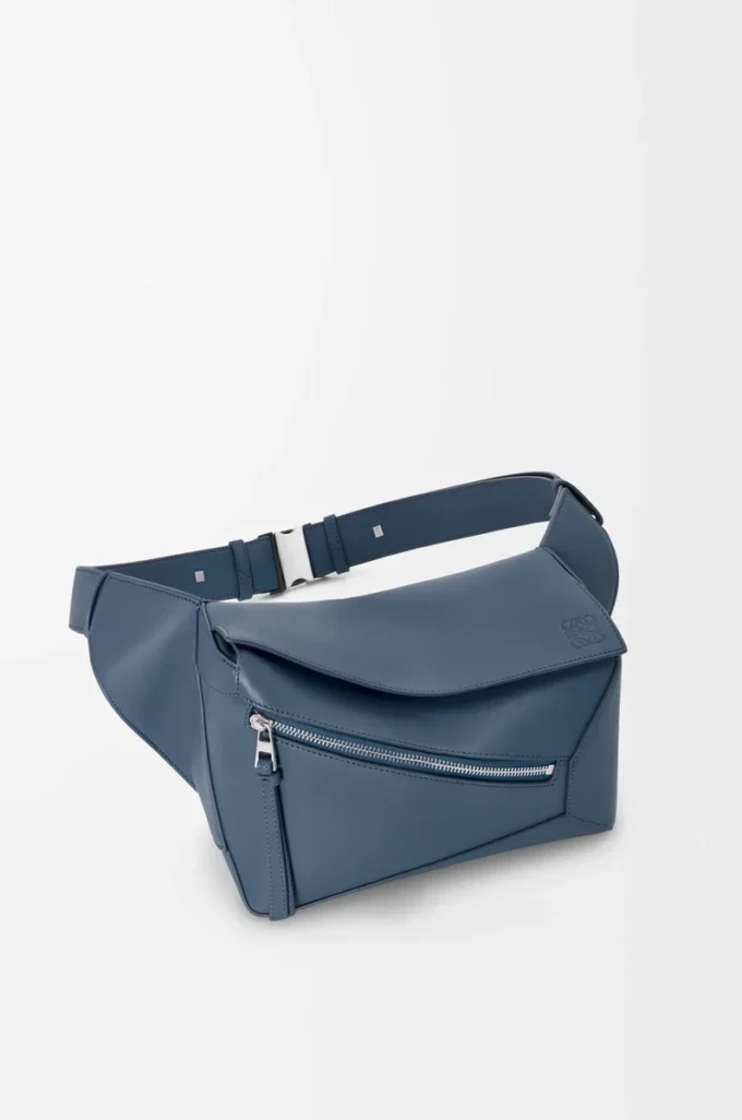 Small Puzzle Edge bumbag in classic calfskin Indigo Dye