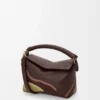 Small Puzzle Edge Landscape bag in nappa calfskin Chocolate/Light Moss Small Puzzle Edge Landscape bag in nappa calfskin Chocolate/Light Moss