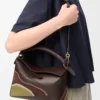 Small Puzzle Edge Landscape bag in nappa calfskin Chocolate/Light Moss Small Puzzle Edge Landscape bag in nappa calfskin Chocolate/Light Moss