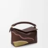 Small Puzzle Edge Landscape bag in nappa calfskin Chocolate/Light Moss Small Puzzle Edge Landscape bag in nappa calfskin Chocolate/Light Moss