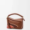 Small Puzzle Edge Landscape bag in nappa calfskin Pecan/Parrot Pink Small Puzzle Edge Landscape bag in nappa calfskin Pecan/Parrot Pink
