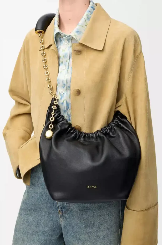 Small Squeeze bag in mellow nappa lambskin Black Small Squeeze bag in mellow nappa lambskin Black
