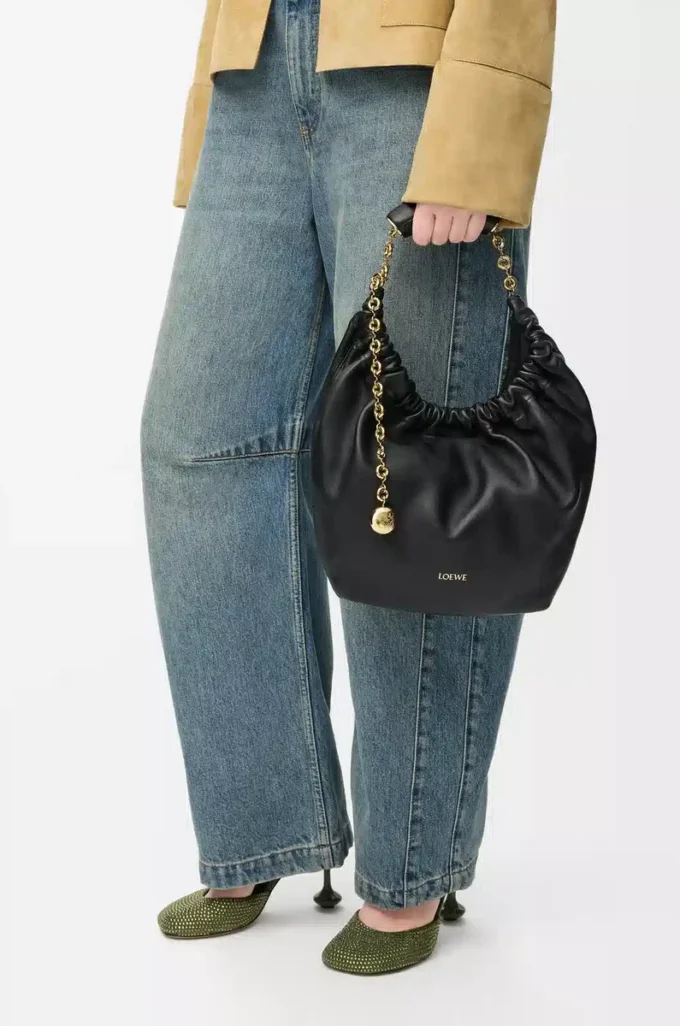 Small Squeeze bag in mellow nappa lambskin Black Small Squeeze bag in mellow nappa lambskin Black