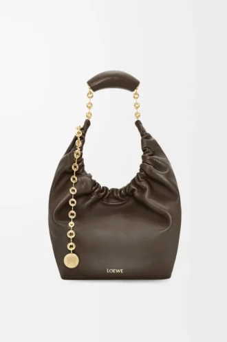 Small Squeeze bag in mellow nappa lambskin Chocolate