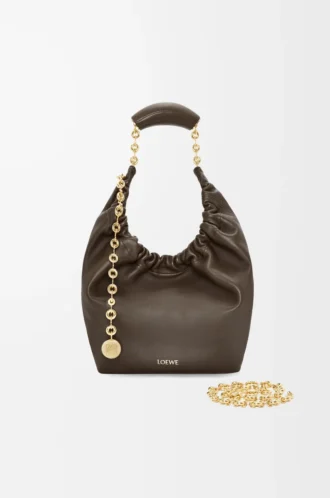 Small Squeeze bag in mellow nappa lambskin Chocolate