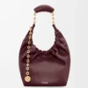Small Squeeze bag in mellow nappa lambskin Dark Burgundy