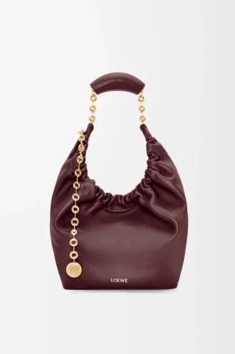Small Squeeze bag in mellow nappa lambskin Dark Burgundy