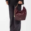 Small Squeeze bag in mellow nappa lambskin Dark Burgundy