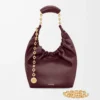Small Squeeze bag in mellow nappa lambskin Dark Burgundy