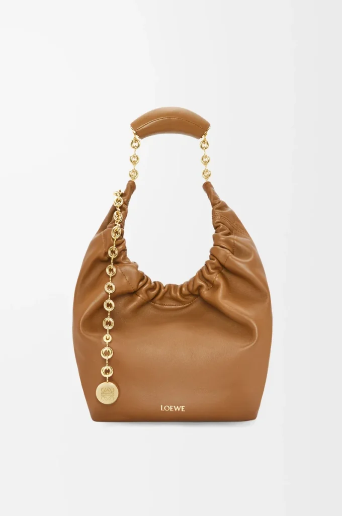 Small Squeeze bag in mellow nappa lambskin Oak Small Squeeze bag in mellow nappa lambskin Oak