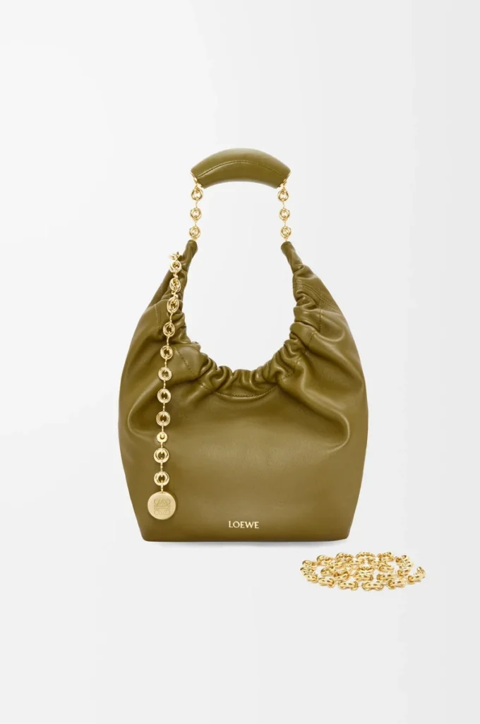 Small Squeeze bag in mellow nappa lambskin Olive Small Squeeze bag in mellow nappa lambskin Olive