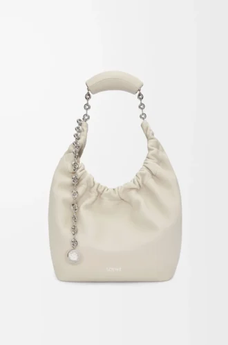 Small Squeeze bag in mellow nappa lambskin Sea Salt