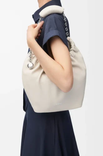 Small Squeeze bag in mellow nappa lambskin Sea Salt