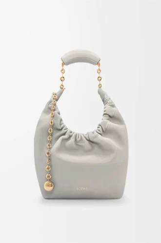 Small Squeeze bag in mellow nappa lambskin Shell Grey