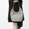 Small Squeeze bag in mellow nappa lambskin Shell Grey Small Squeeze bag in mellow nappa lambskin Shell Grey