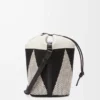 Small Treasure Bako bucket in canvas jacquard and calfskin Natural/Black Small Treasure Bako bucket in canvas jacquard and calfskin Natural/Black