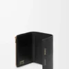 Small vertical wallet in smooth and grained calfskin Black Small vertical wallet in smooth and grained calfskin Black