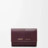 Small vertical wallet in smooth and grained calfskin Dark Burgundy Small vertical wallet in smooth and grained calfskin Dark Burgundy