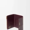 Small vertical wallet in smooth and grained calfskin Dark Burgundy Small vertical wallet in smooth and grained calfskin Dark Burgundy