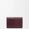 Small vertical wallet in smooth and grained calfskin Dark Burgundy Small vertical wallet in smooth and grained calfskin Dark Burgundy