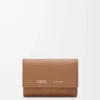 Small vertical wallet in smooth and grained calfskin Mocha Small vertical wallet in smooth and grained calfskin Mocha
